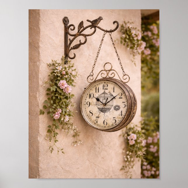 Reloj de pared de arte de estilo campestre francés (Frente)
