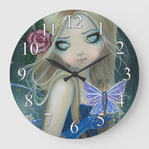 Reloj de pared de arte de fantasía de hada de mari