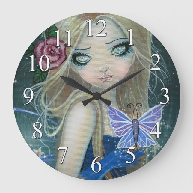Reloj de pared de arte de fantasía de hada de mari (Anverso)