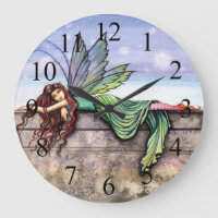 Reloj de pared de arte de fantasía de hada que mir