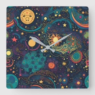 Reloj de pared de arte de galaxia