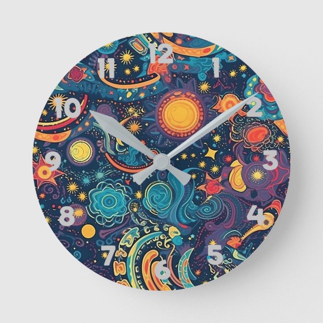 Reloj de pared de arte de galaxia (Anverso)