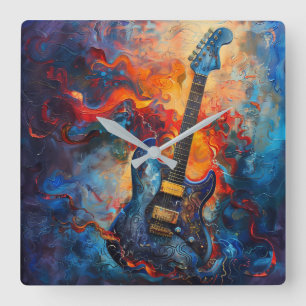 Reloj de pared de arte de guitarra eléctrica