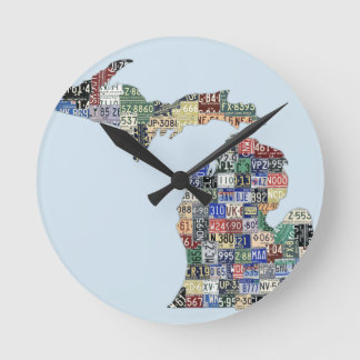 Reloj de pared de arte de la placa de la licencia 