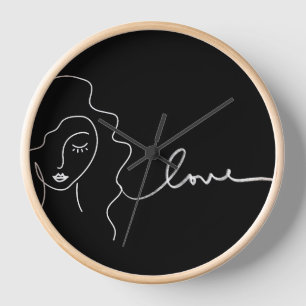 Reloj de pared de arte de línea minimalista