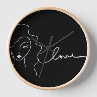 Reloj de pared de arte de línea minimalista