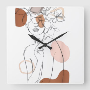 Reloj de pared de arte de línea minimalista – Dise