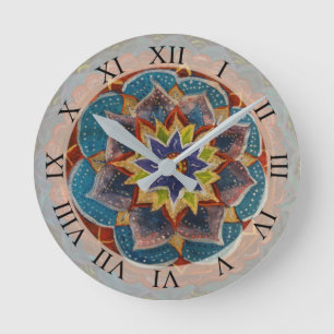 Reloj de pared de arte de Mandala