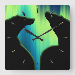 Reloj de pared de arte de oso polar fresco nativo