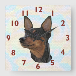 Reloj de pared de arte de Pinscher en miniatura