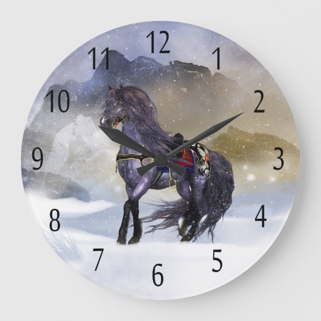 Reloj de pared de arte del equino de caballo de in (Anverso)