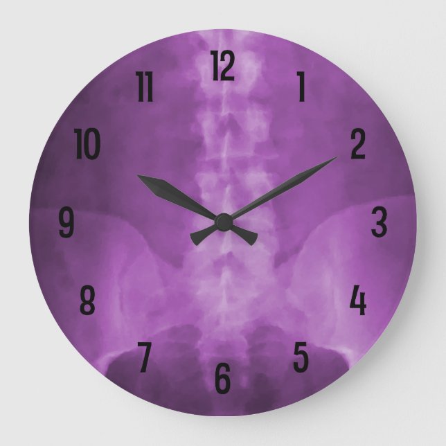 Reloj de pared de arte digital de rayos X morado (Anverso)