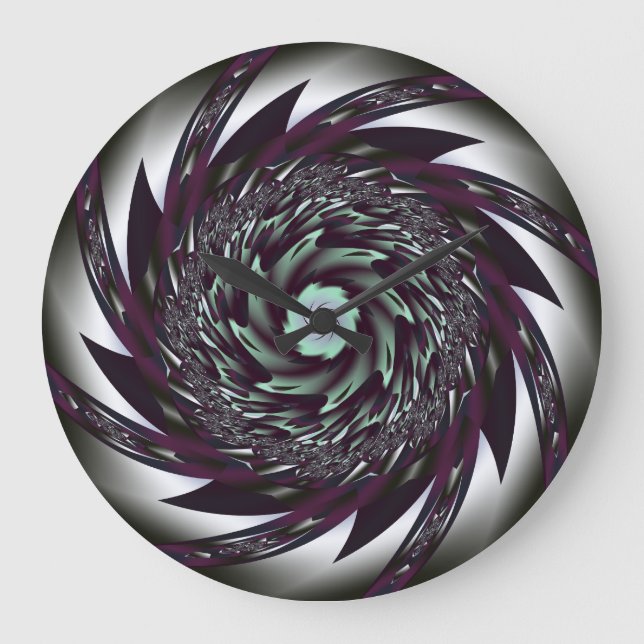 Reloj de pared de arte espiral (Anverso)
