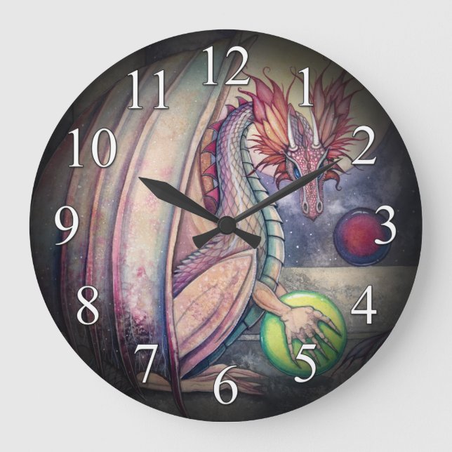 Reloj de pared de arte fantástico Percha de Dragón (Anverso)