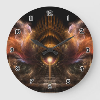 Reloj de pared de arte fractal de tormenta de vien