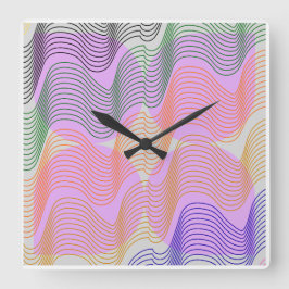 Reloj de pared de arte geométrico abstracto de lín