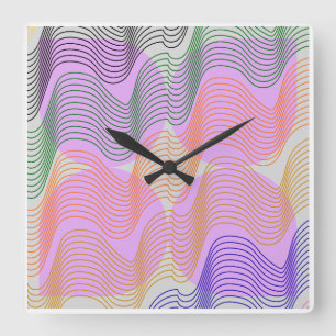 Reloj de pared de arte geométrico abstracto de lín
