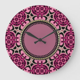 Reloj de pared de arte geométrico rosado caliente