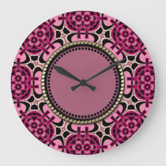 Reloj de pared de arte geométrico rosado caliente