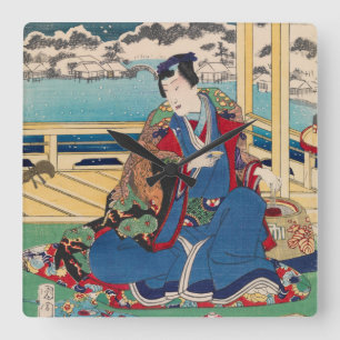 Reloj de pared de arte japonés