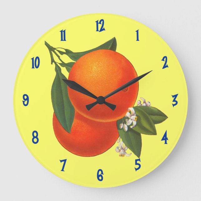 Reloj de pared de arte pintado de Naranja (Anverso)