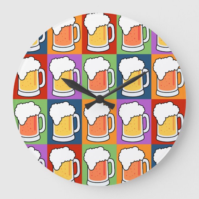 reloj de pared de arte pop de BEER (Anverso)