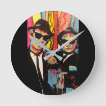 Reloj de pared de arte pop retro Blues Brothers