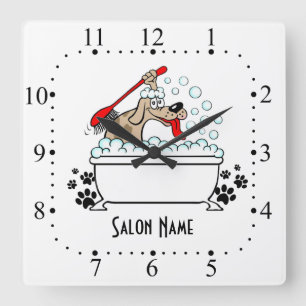Reloj de pared de aseo de perros