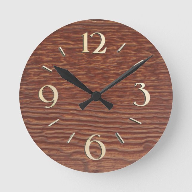 Reloj de pared de aspecto de madera (Anverso)