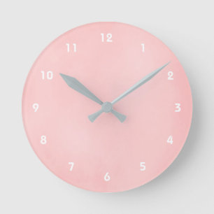 Reloj de pared de aspecto de textura suave rosa