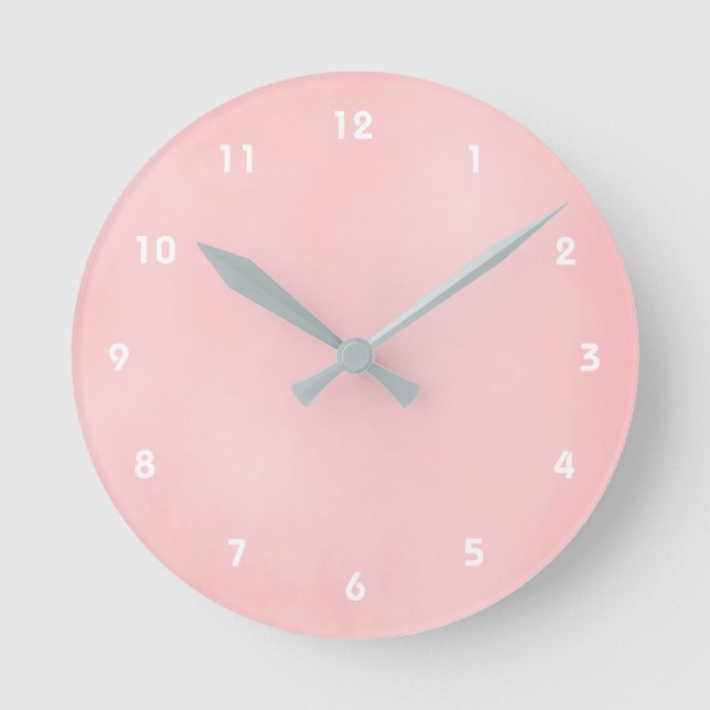 Reloj de pared de aspecto de textura suave rosa li (Anverso)