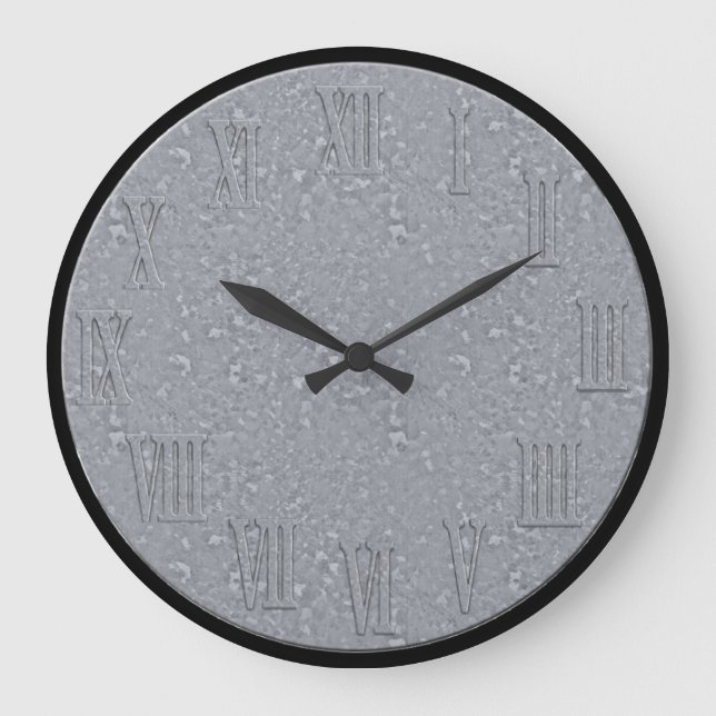 Reloj de pared de aspecto galvanizado redondo gran (Anverso)