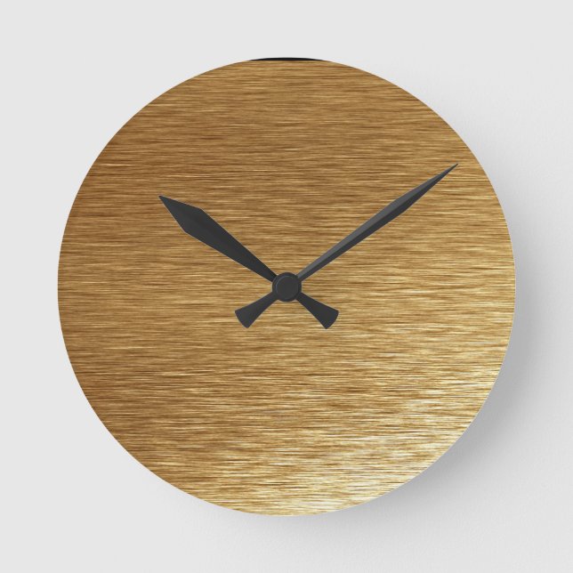 Reloj de pared de aspecto Metalizado de oro cepill (Anverso)