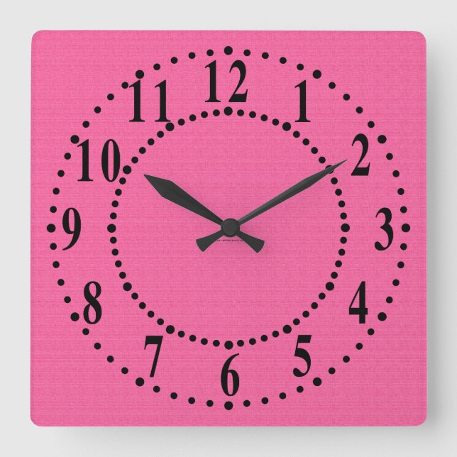 Reloj de pared de aspecto satinado rosado (Anverso)
