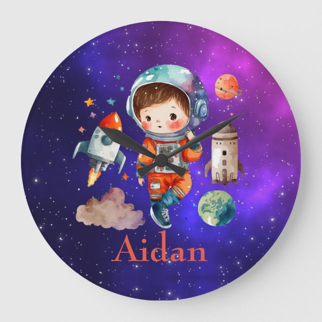 Reloj de pared de astronautas del espacio ultrater (Anverso)