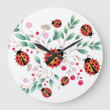 Reloj de pared de aves y bayas