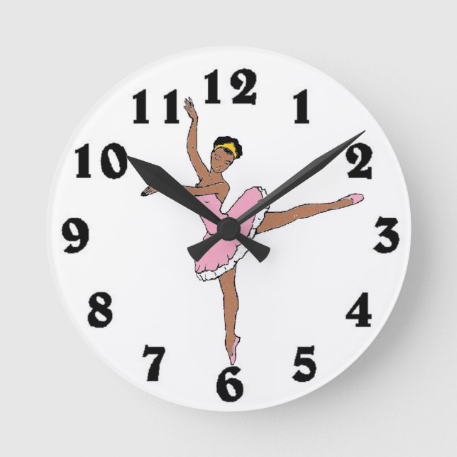 Reloj de pared de balerina afroamericana (Anverso)