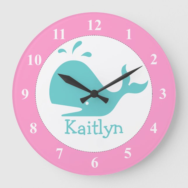Reloj de pared de ballena personalizado para sala  (Anverso)