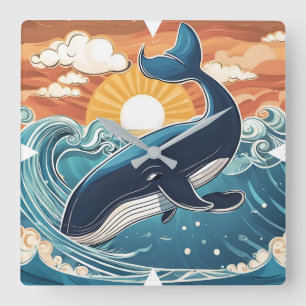 Reloj de pared de ballenas