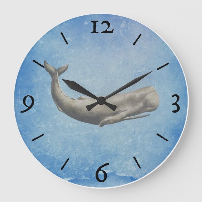 Reloj de pared de ballenas Moby-Dick (Anverso)