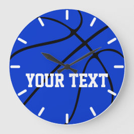 Reloj de pared de baloncesto azul personalizado
