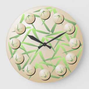 Reloj de pared de bambú verde y poner crema de la