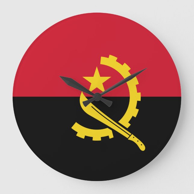 Reloj de pared de bandera de Angola (Anverso)