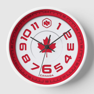 Reloj de pared de bandera de Canadá