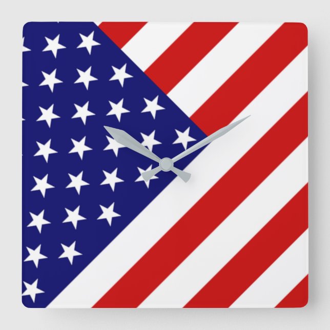 Reloj de pared de bandera de Estados Unidos cn (Anverso)