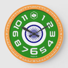 Reloj de pared de bandera de India