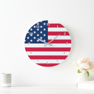 Reloj de pared de bandera estadounidense patriótic