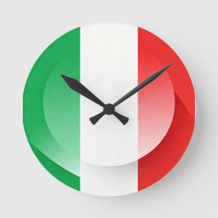 Reloj de pared de bandera italiana moderna