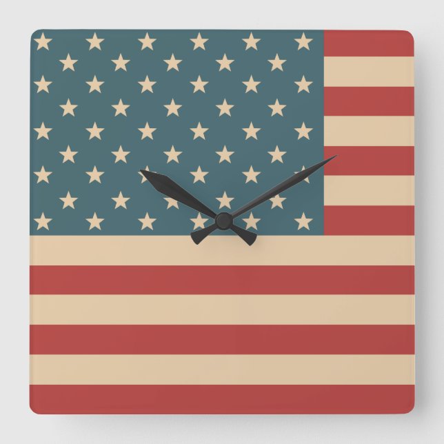 Reloj de pared de bandera rusa estadounidense (Anverso)