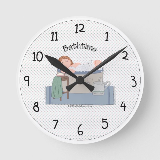 Reloj de pared de Bathtime del país (Anverso)